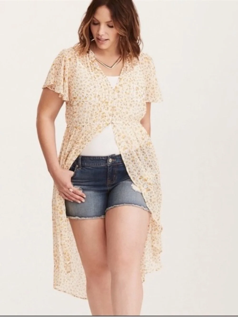 torrid Cream cover with Yellow Floral Print
